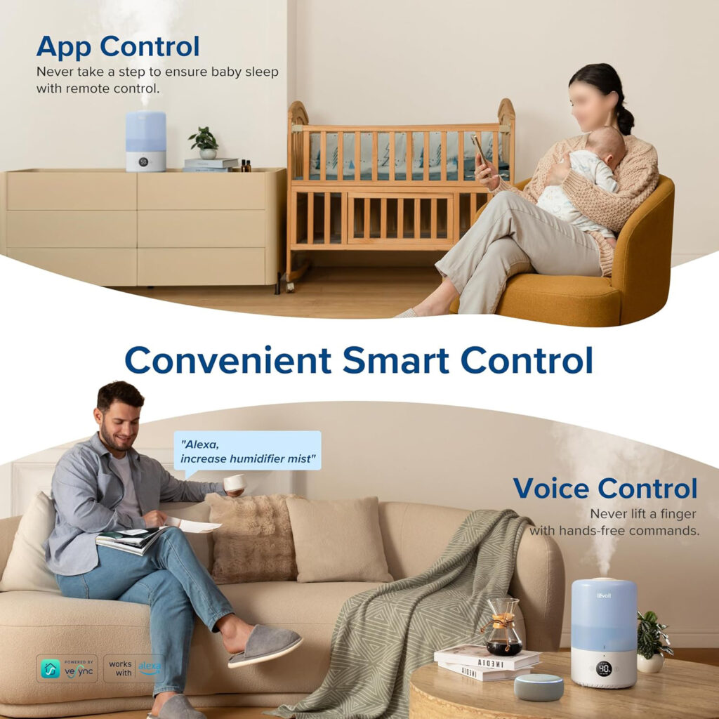 You can control the humidifier through App