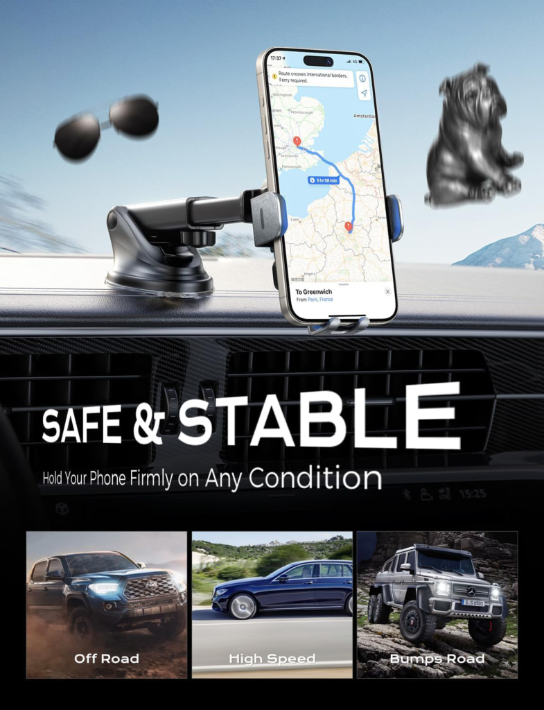 air vent clip ensures a fixed and stable hold on your car’s air vent