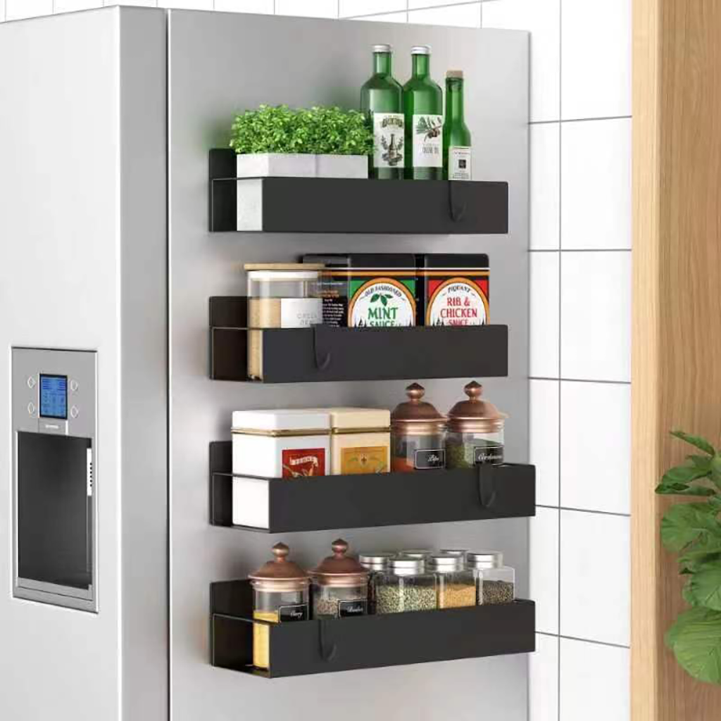 Magnetic Storage Rack Organizer attached to fridge