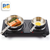 Elite Gourmet EDB-302BF# Countertop Double Cast Iron Burner